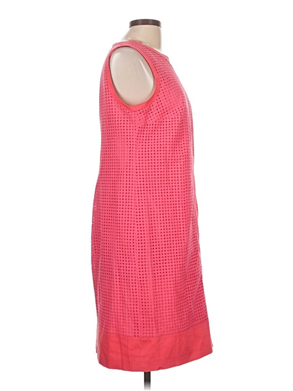 Basler Coral Pink Laser Cut Cotton Shift Dress EU 42 US 10 - Picture 6 of 8
